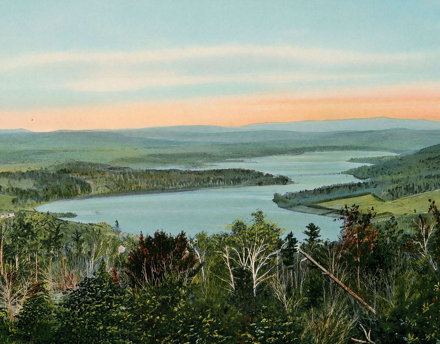 Lake Mascoma New Hampshire in 1908 Vintage Print (7 Sizes) - Enhanced