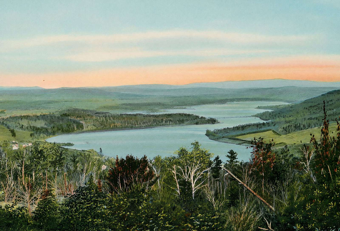 Lake Mascoma New Hampshire in 1908 Vintage Print (7 Sizes) - Enhanced