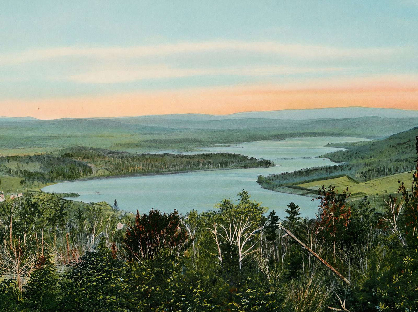 Lake Mascoma New Hampshire in 1908 Vintage Print (7 Sizes) - Enhanced