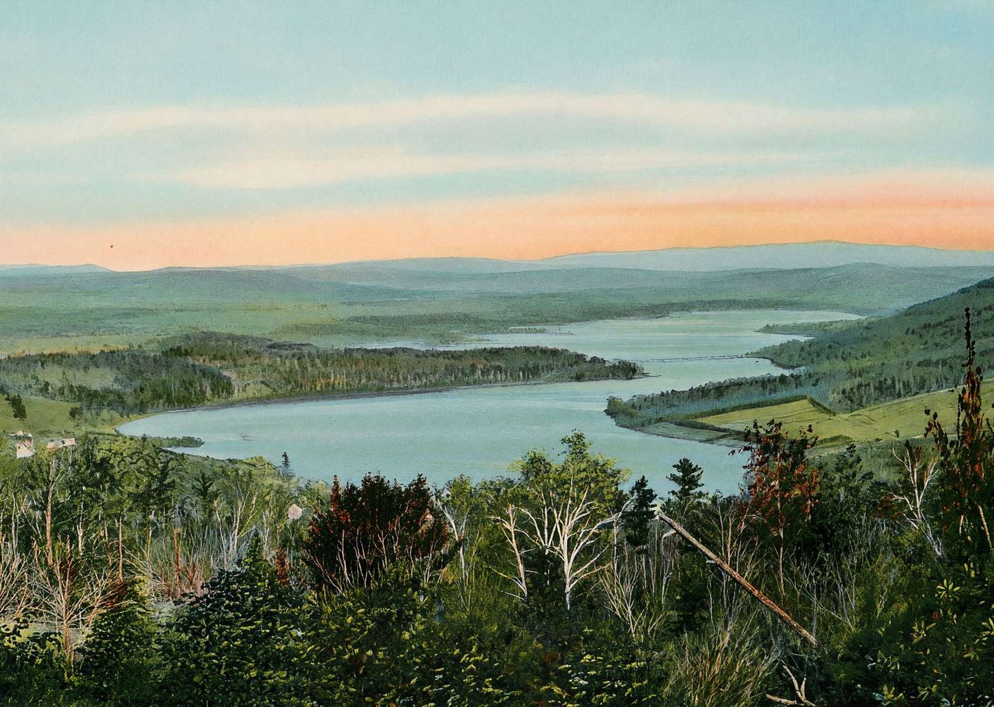 Lake Mascoma New Hampshire in 1908 Vintage Print (7 Sizes) - Enhanced