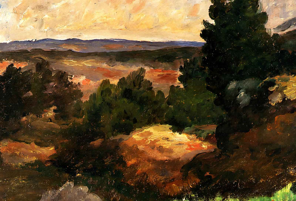 Landscape Fine Art Print 1867 Painting by Paul Cezanne (6 Sizes) - Restored
