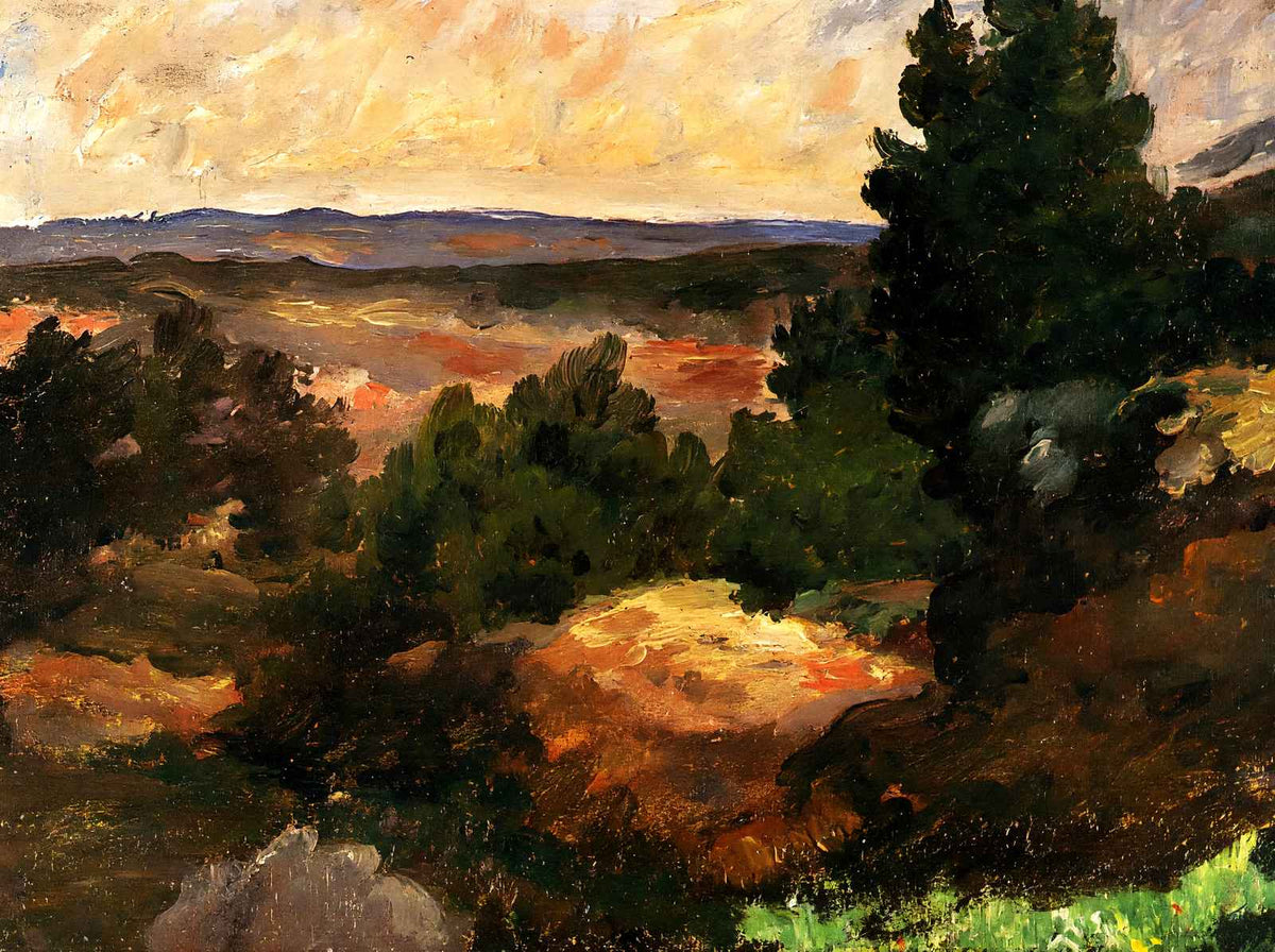 Landscape Fine Art Print 1867 Painting by Paul Cezanne (6 Sizes) - Restored