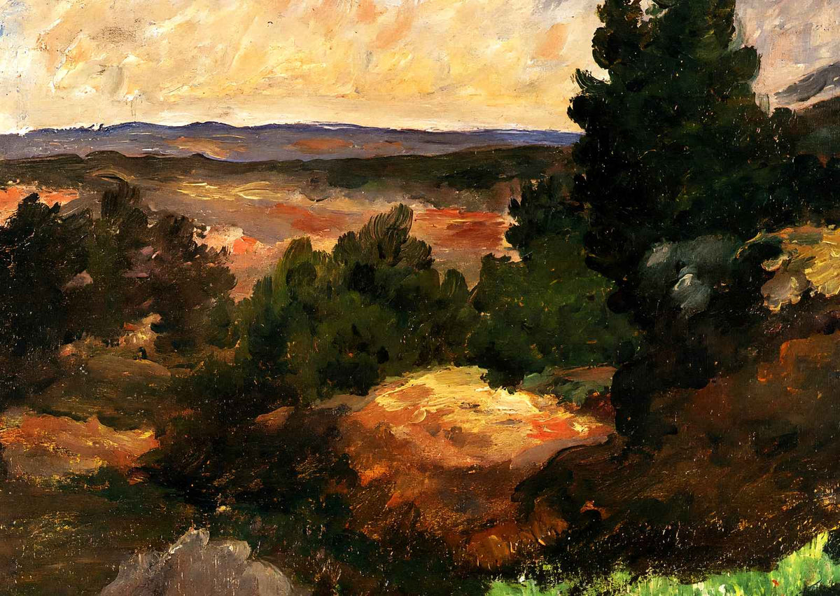 Landscape Fine Art Print 1867 Painting by Paul Cezanne (6 Sizes) - Restored