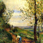 Landscape with a Man Digging Art Print 1877 by Camille Pissarro (6 Sizes)