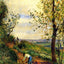 Landscape with a Man Digging Art Print 1877 by Camille Pissarro (6 Sizes)