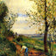 Landscape with a Man Digging painting by Camille Pissarro (1877)