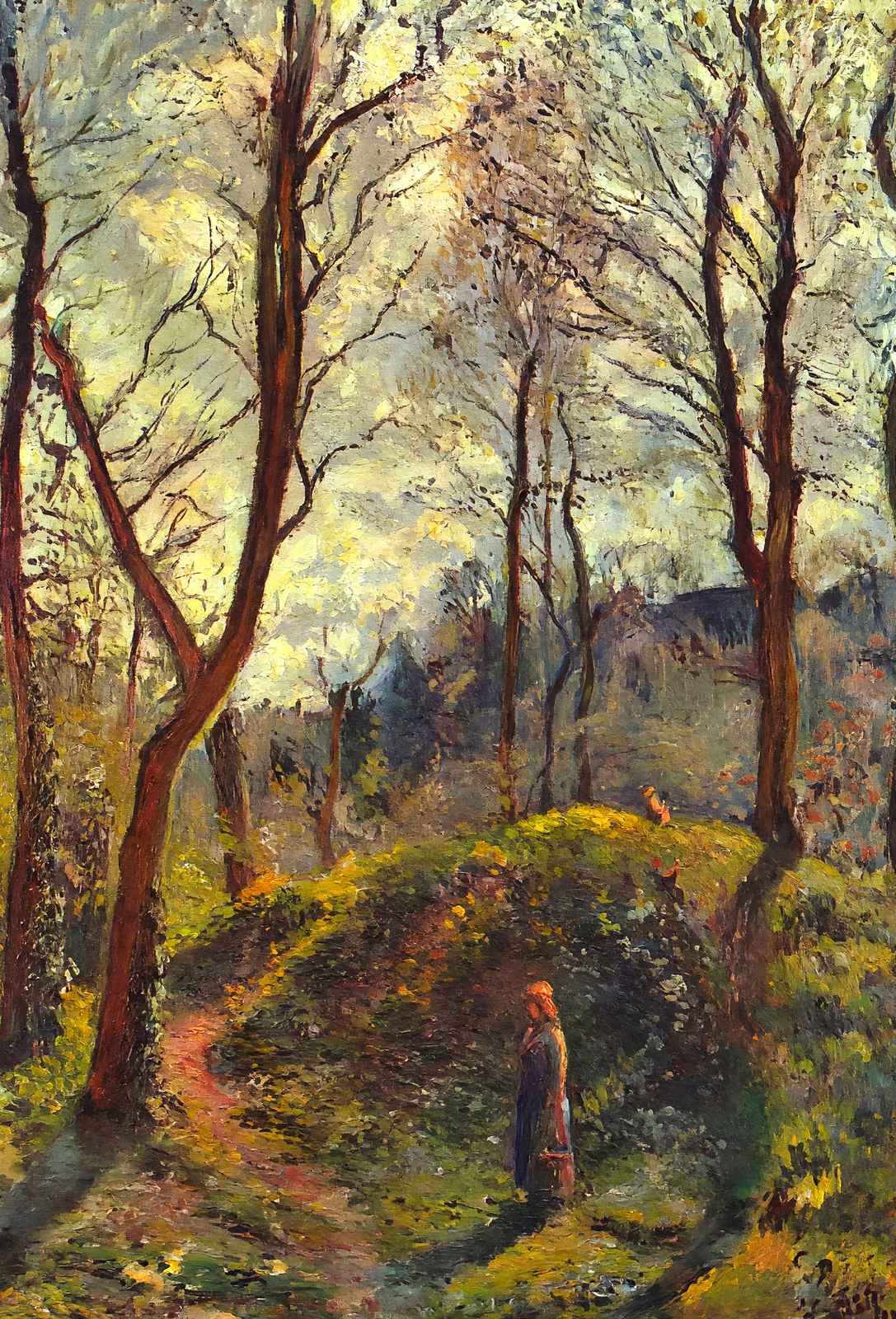 Landscape with Big Trees Painting by Camille Pissarro Art Print (6 Sizes)