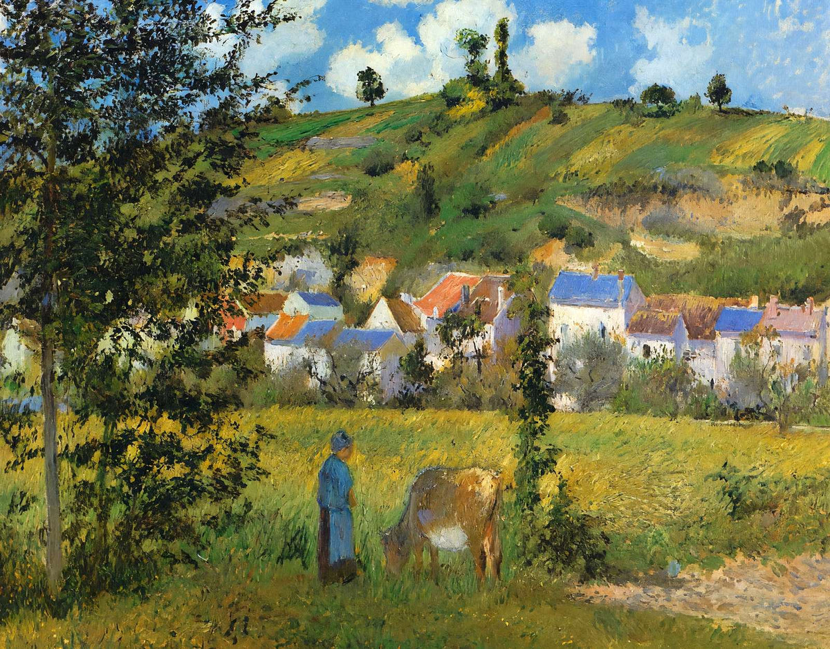 Landscape at Chaponval Fine Art Print 1880 by Camille Pissarro (6 Sizes)