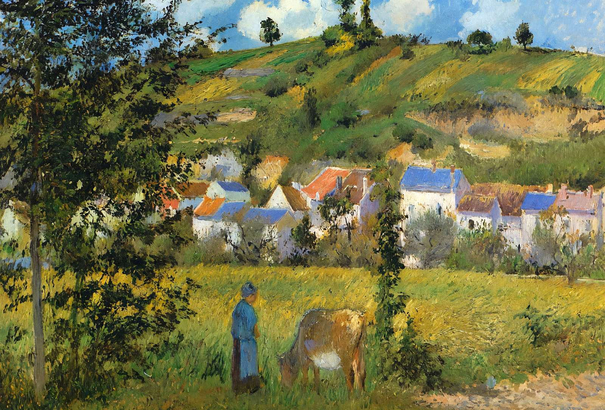 Landscape at Chaponval Fine Art Print 1880 by Camille Pissarro (6 Sizes)