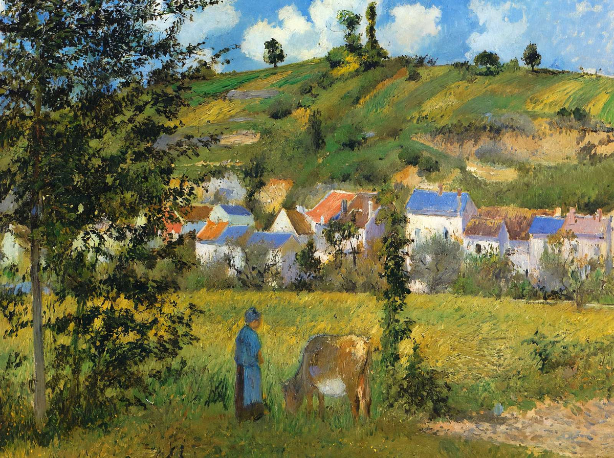 Landscape at Chaponval Fine Art Print 1880 by Camille Pissarro (6 Sizes)