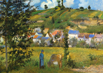 Landscape at Chaponval Fine Art Print 1880 by Camille Pissarro (6 Sizes)