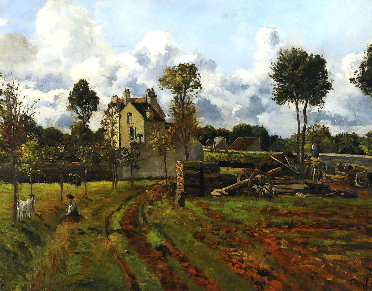 Landscape, Louveciennes Painting by Camille Pissarro Fine Art Print (6 Sizes)