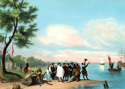 Landing at Jamestown Virginia in 1907 Vintage Print (7 Sizes) - Archival Paper