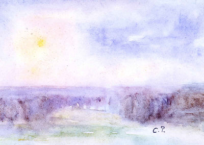 Landscape at Eragny Art Print Painting by Camille Pissarro (6 Sizes)
