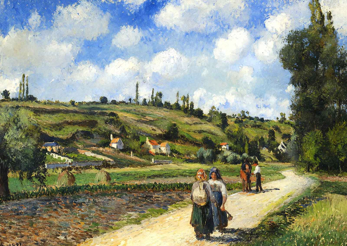 Landscape Near Pontoise, the Auvers Road Art Print 1881 by Pissarro (6 Sizes)