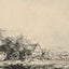 Landscape with a Cow Drinking Art Print 1649 Drawing by Rembrandt (6 Sizes)