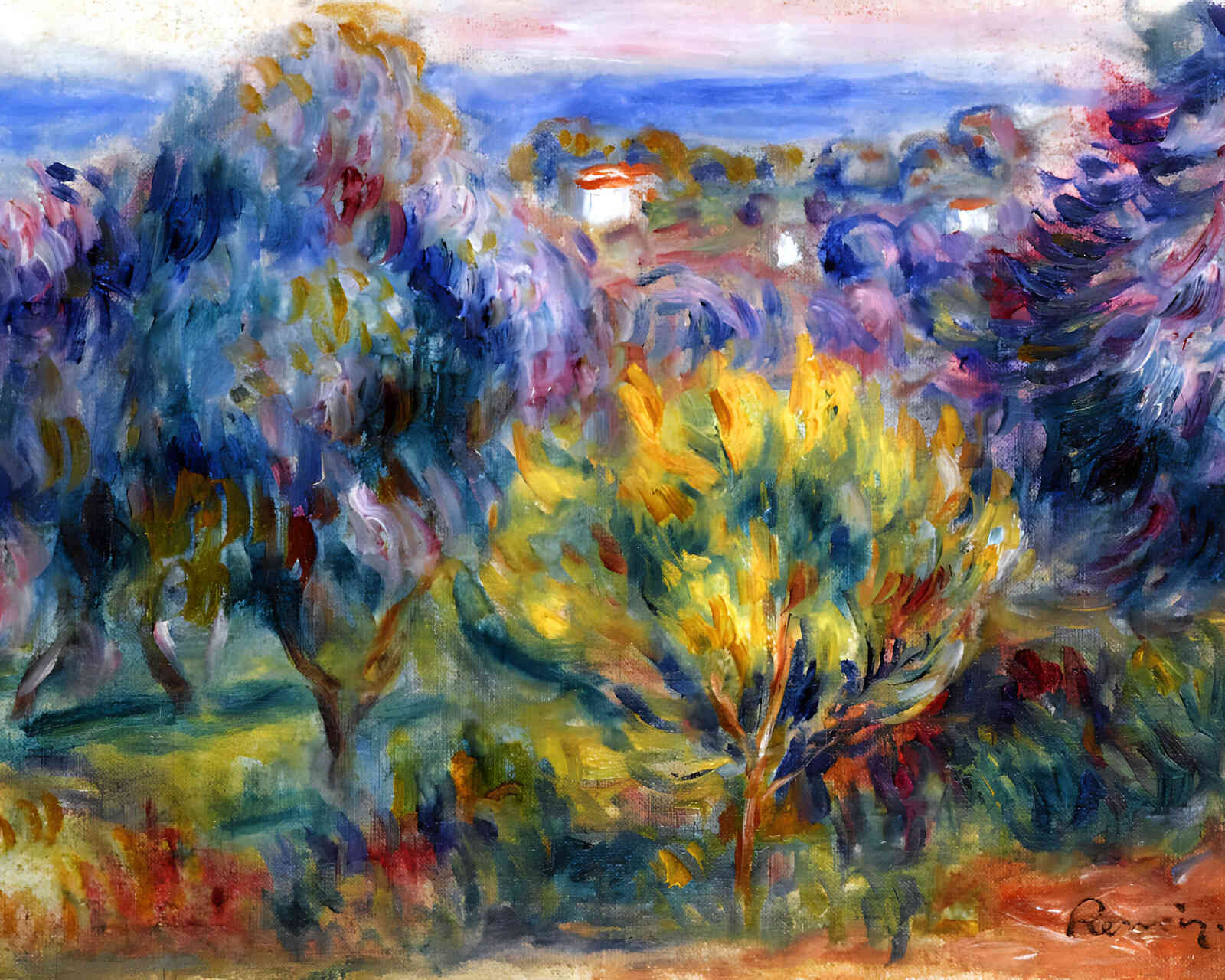 Landscape with a View of the Sea by Pierre-Auguste Renoir 8x10" Art Print