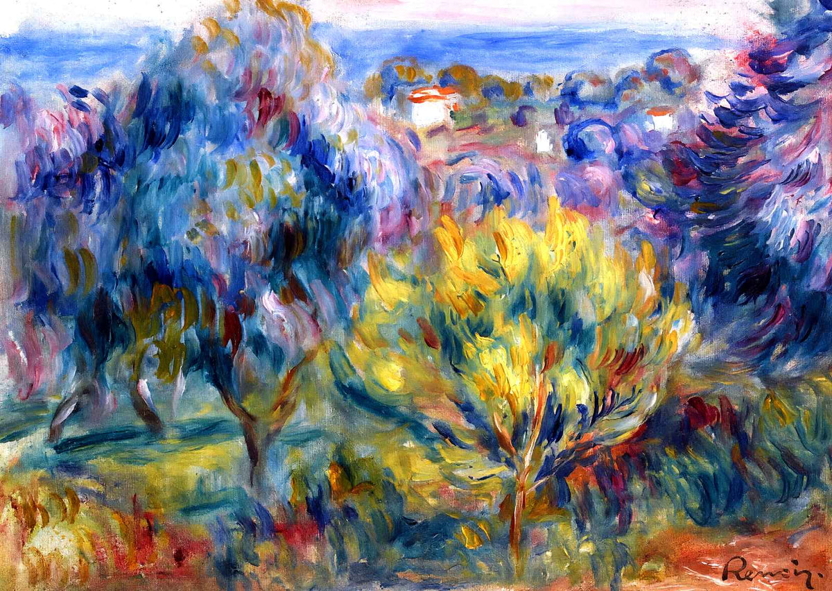 Landscape with a View of the Art Print Sea by Pierre-Auguste Renoir (6 Sizes)
