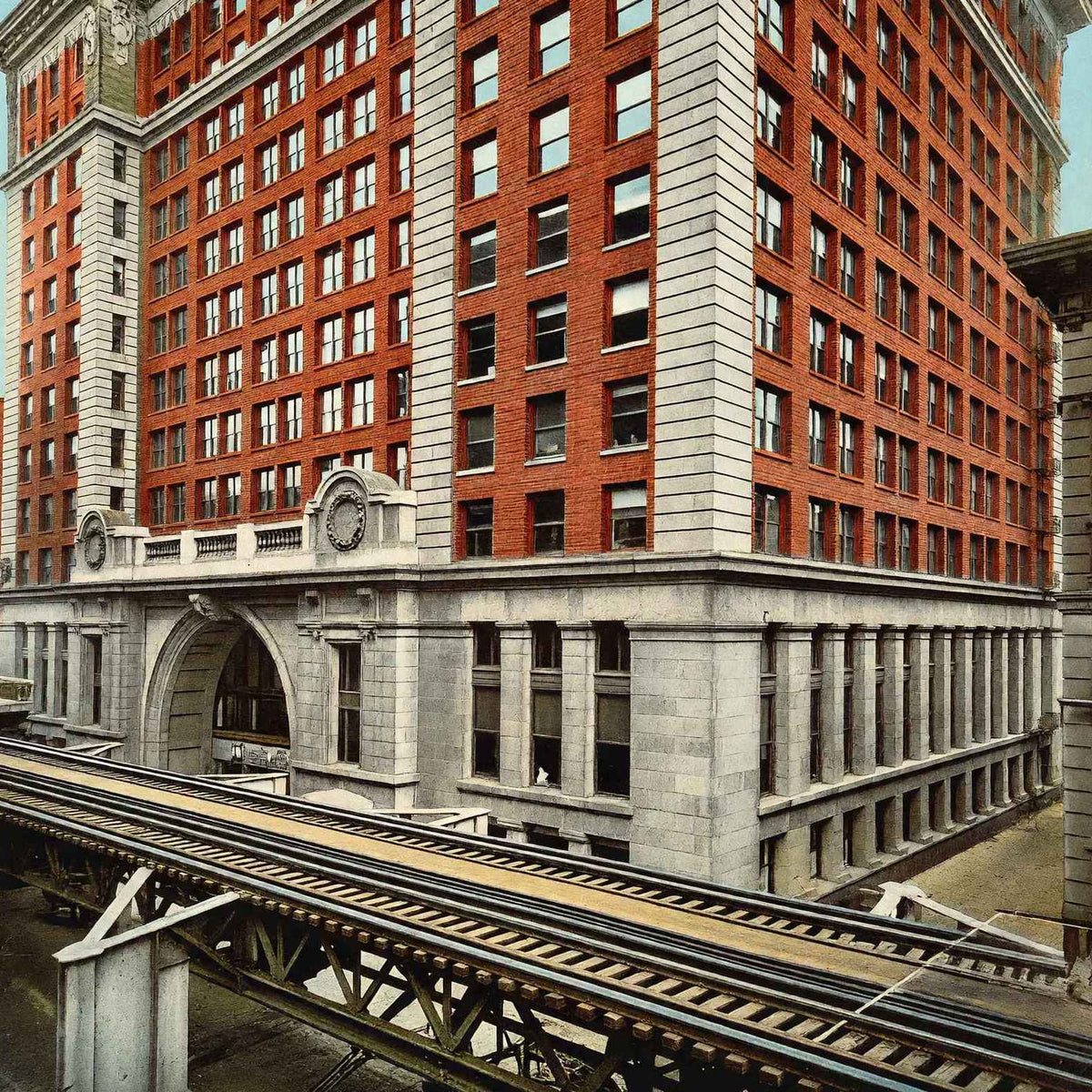 La Salle Street Station Chicago in 1905 Vintage Print (7 Sizes) - Restored
