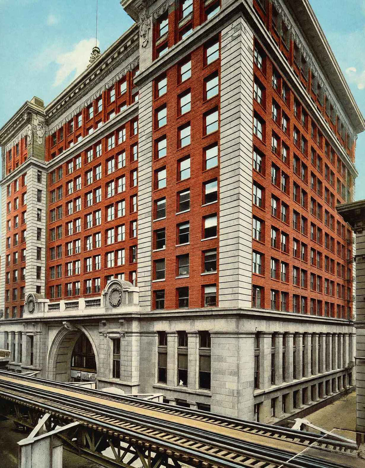 La Salle Street Station Chicago in 1905 Vintage Print (7 Sizes) - Restored