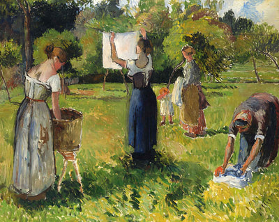 Laundresses at Eragny (1901) painting by Camille Pissarro (1901)