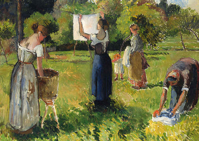Laundresses at Eragny 1901 Painting by Camille Pissarro Fine Art Print (6 Sizes)