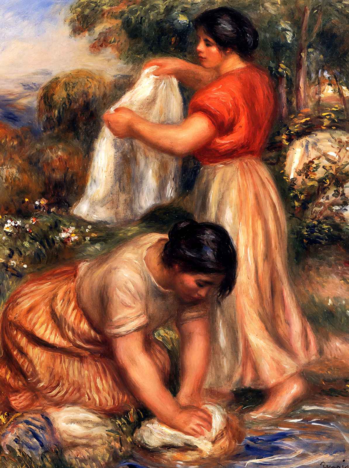 Laundresses Fine Art Print 1912 Painting by Pierre-Auguste Renoir (6 Sizes)