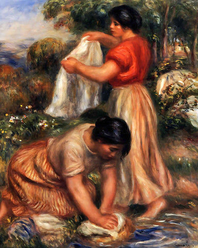 Laundresses Painting by Pierre-Auguste Renoir 8x10" Art Print - Acid Free