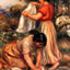 Laundresses fine art print by Pierre-Auguste Renoir (1912)