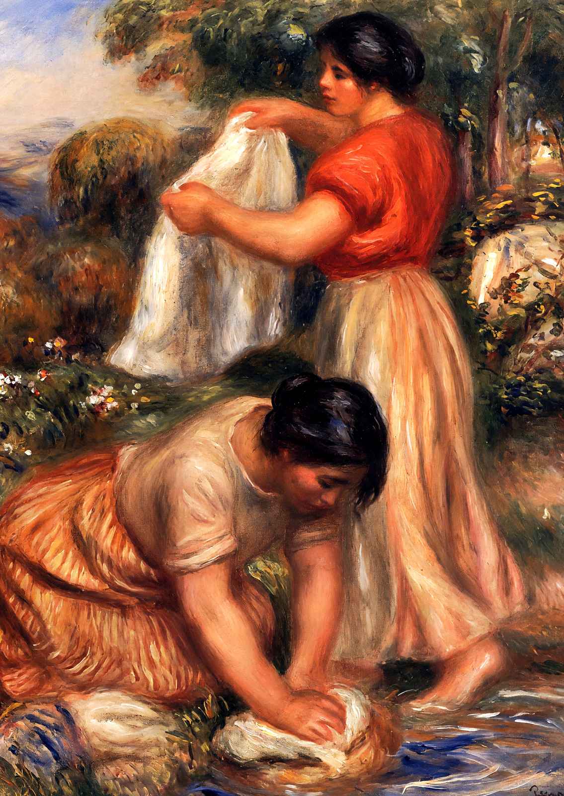 Laundresses Fine Art Print 1912 Painting by Pierre-Auguste Renoir (6 Sizes)