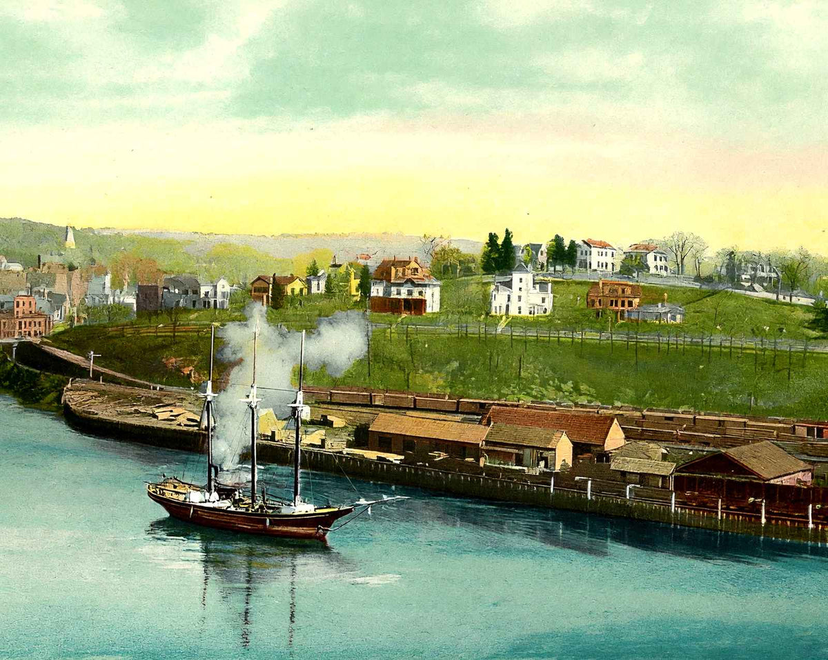 Laurel Hill in Norwich in 1908 vintage print