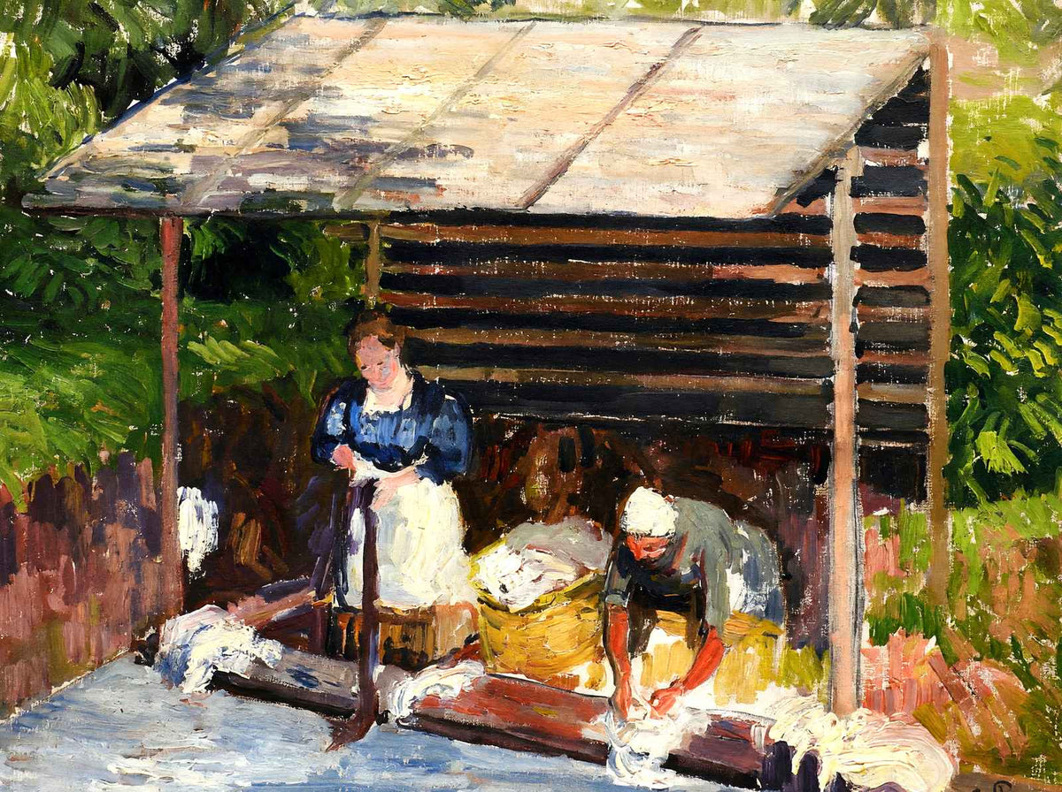Laundresses at Eragny Art Print 1898 Painting by Camille Pissarro (6 Sizes)
