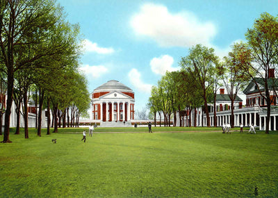 The Lawn University of Virginia Charlottesville in 1907 Vintage Print