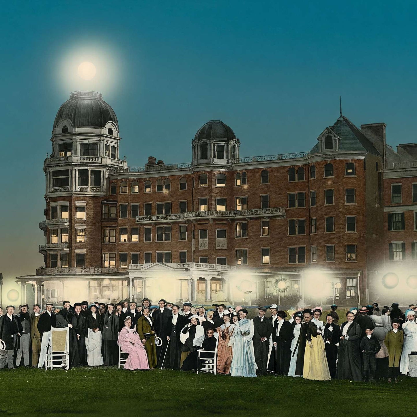 Lawn Fete and Illumination Poland Spring Maine in 1908 Vintage Print