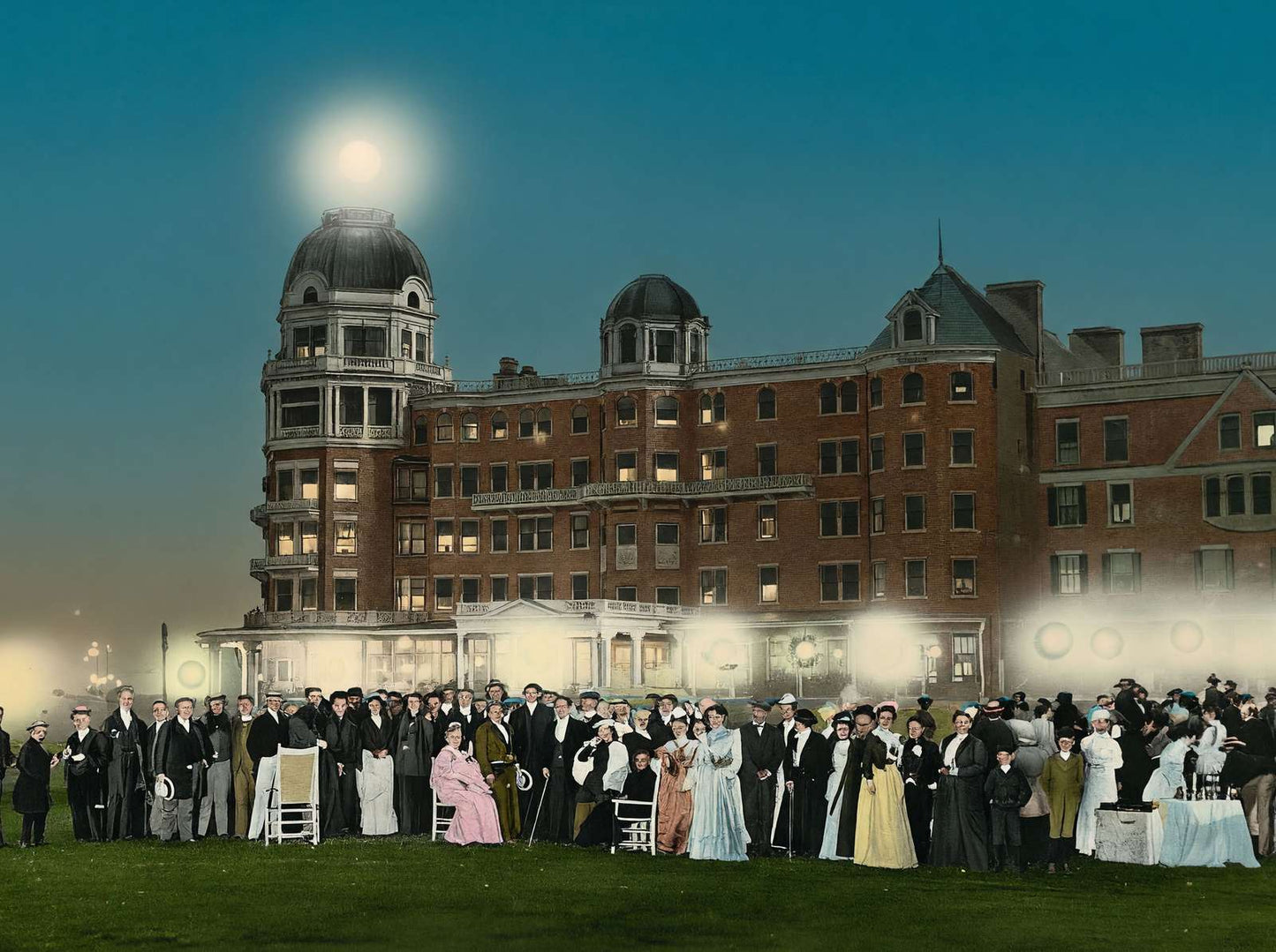 Lawn Fete and Illumination Poland Spring Maine in 1908 Vintage Print