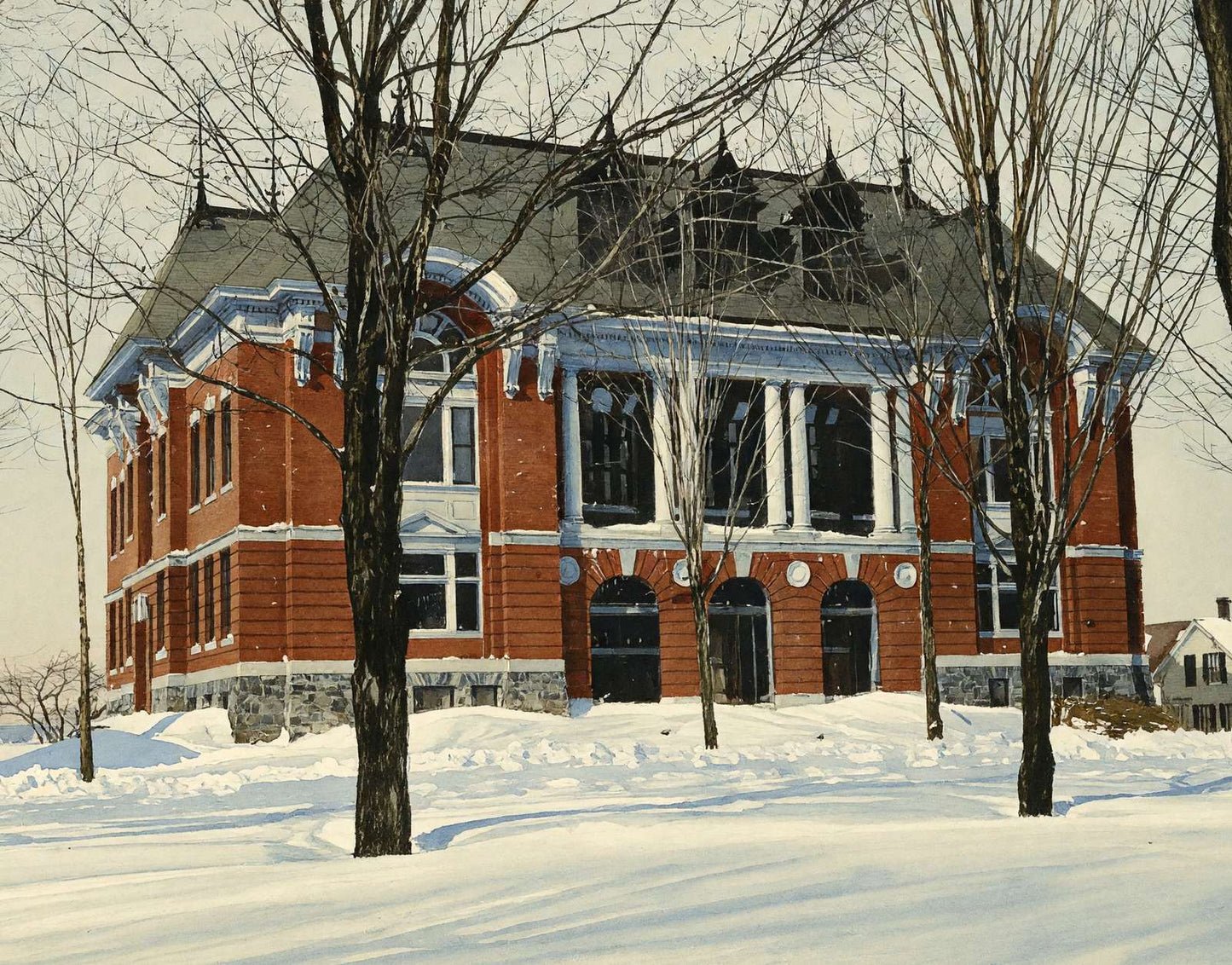 Lawrence High School Fairfield Maine in 1907 Art Print (7 Sizes) - High Quality
