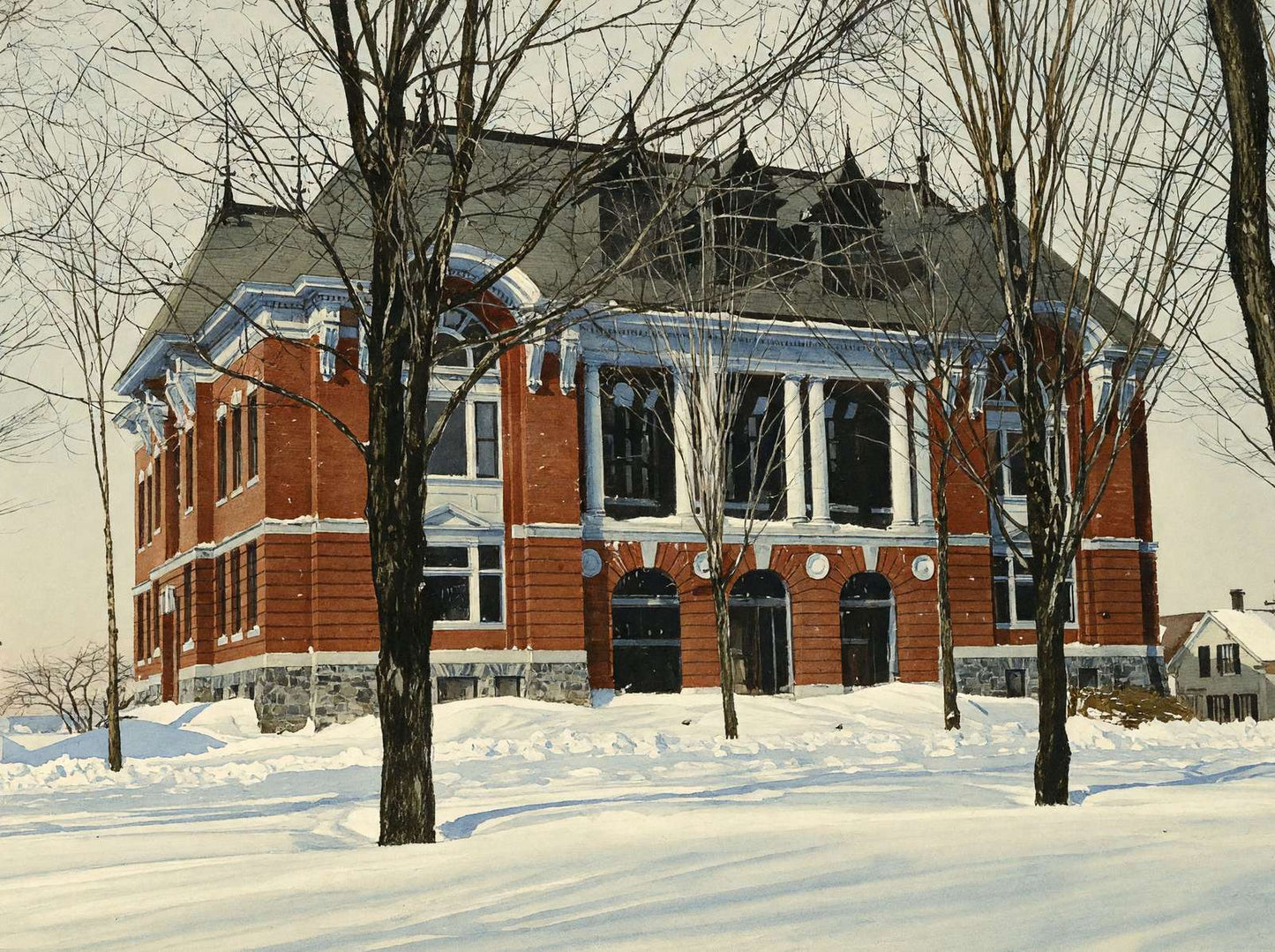 Lawrence High School Fairfield Maine in 1907 Art Print (7 Sizes) - High Quality