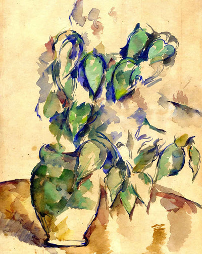 Leaves in a Green Pot fine art print by Paul Cezanne (1902)