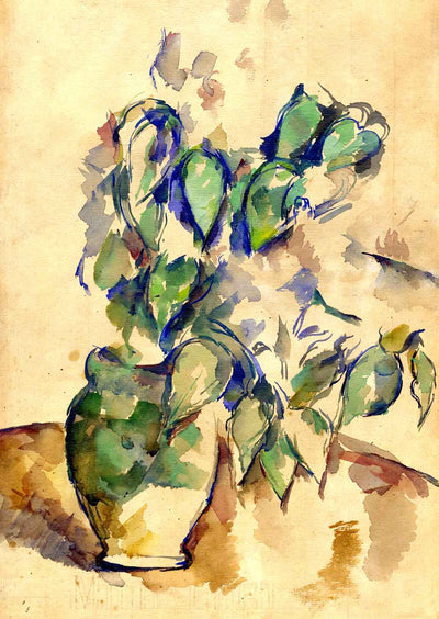 Leaves in a Green Pot Art Print 1902 Painting by Paul Cezanne (6 Sizes)