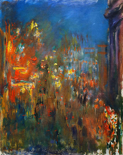 Leicester Square at Night painting print by Claude Monet (1901)