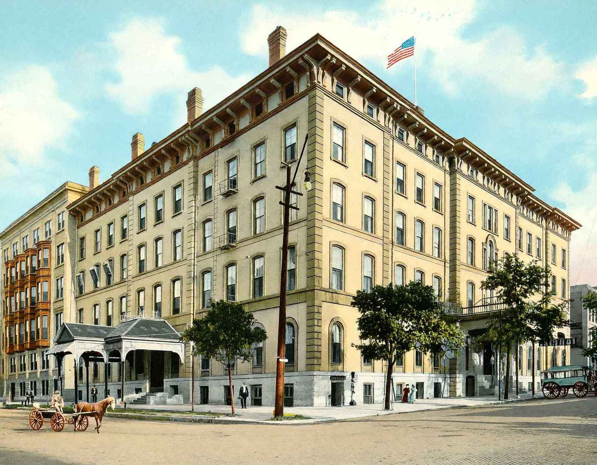 Leland Hotel Springfield Illinois in 1907 Vintage Print (7 Sizes) - Acid Free