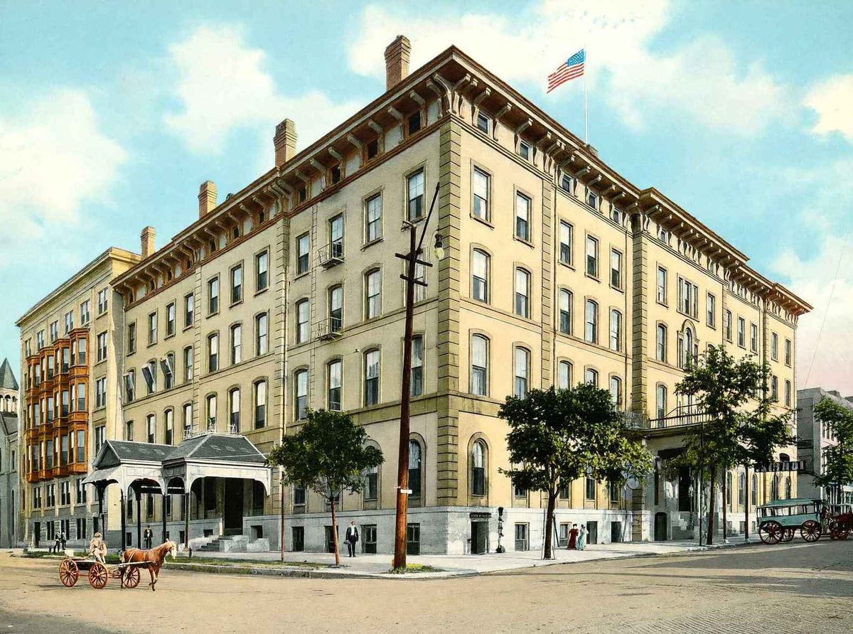 Leland Hotel Springfield Illinois in 1907 Vintage Print (7 Sizes) - Acid Free