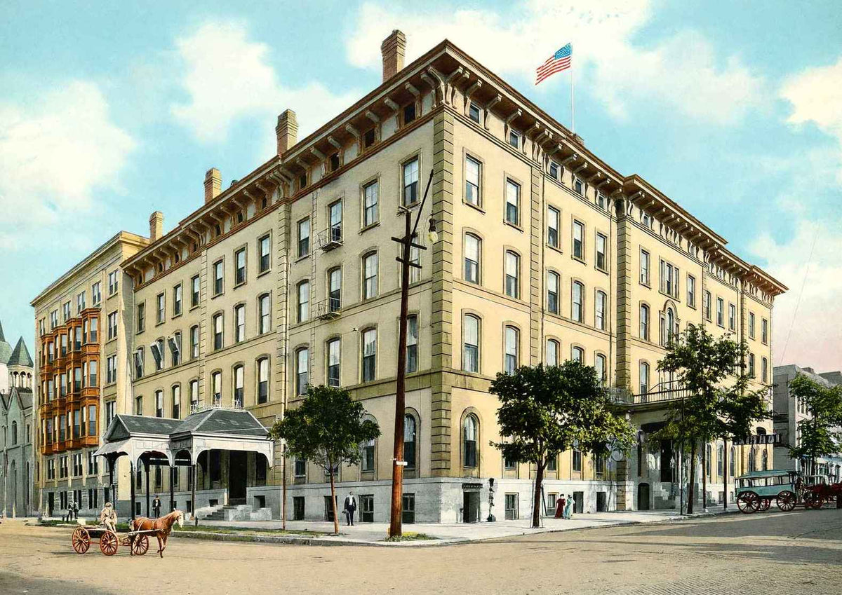 Leland Hotel Springfield Illinois in 1907 Vintage Print (7 Sizes) - Acid Free