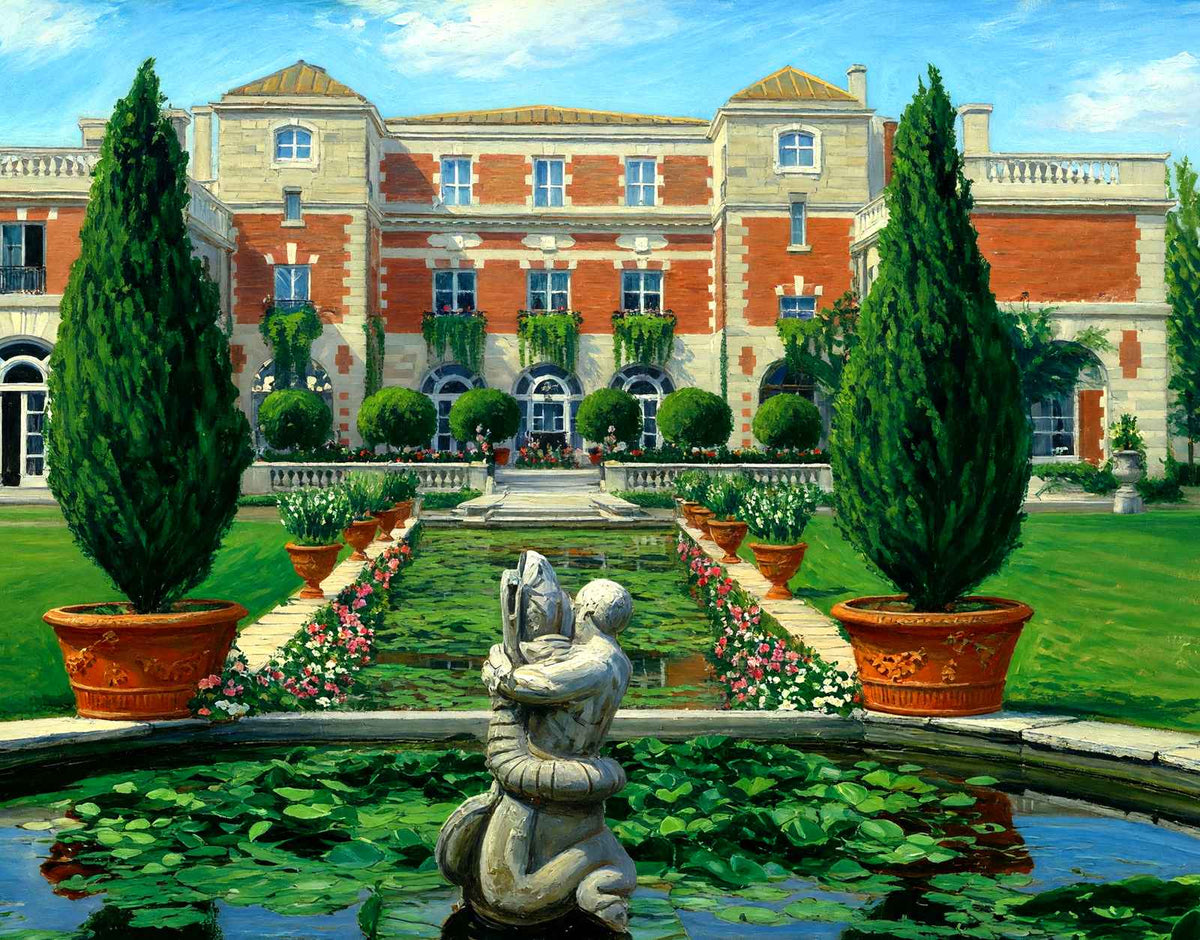 "Bellefontaine" Residence of Giraud Foster, Lenox, MA in 1906 Painting Print