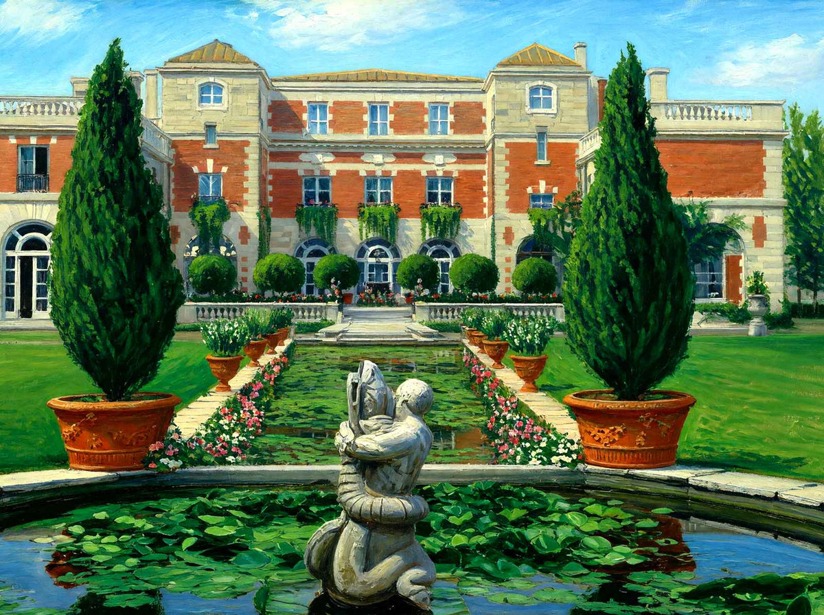 "Bellefontaine" Residence of Giraud Foster, Lenox, MA in 1906 Painting Print