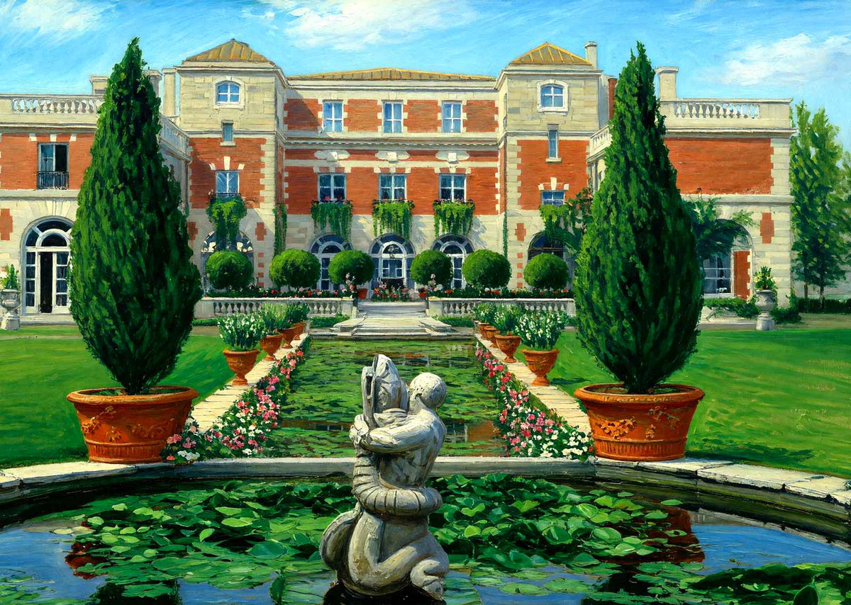 "Bellefontaine" Residence of Giraud Foster, Lenox, MA in 1906 Painting Print