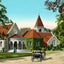 Episcopal Church and Parish House, Lenox, MA in 1906 Vintage Print (7 Sizes)