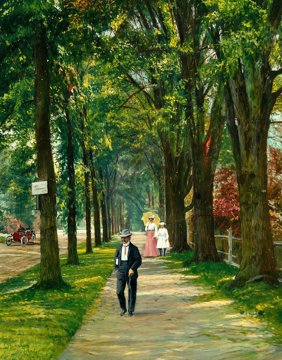 Looking Down Kemble Street, Lenox, Massachusetts in 1906 Art Print (7 Sizes)