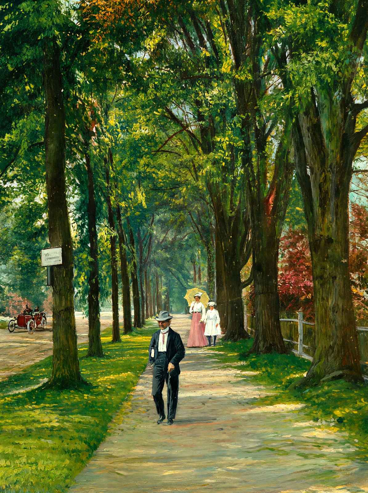 Looking Down Kemble Street, Lenox, Massachusetts in 1906 Art Print (7 Sizes)