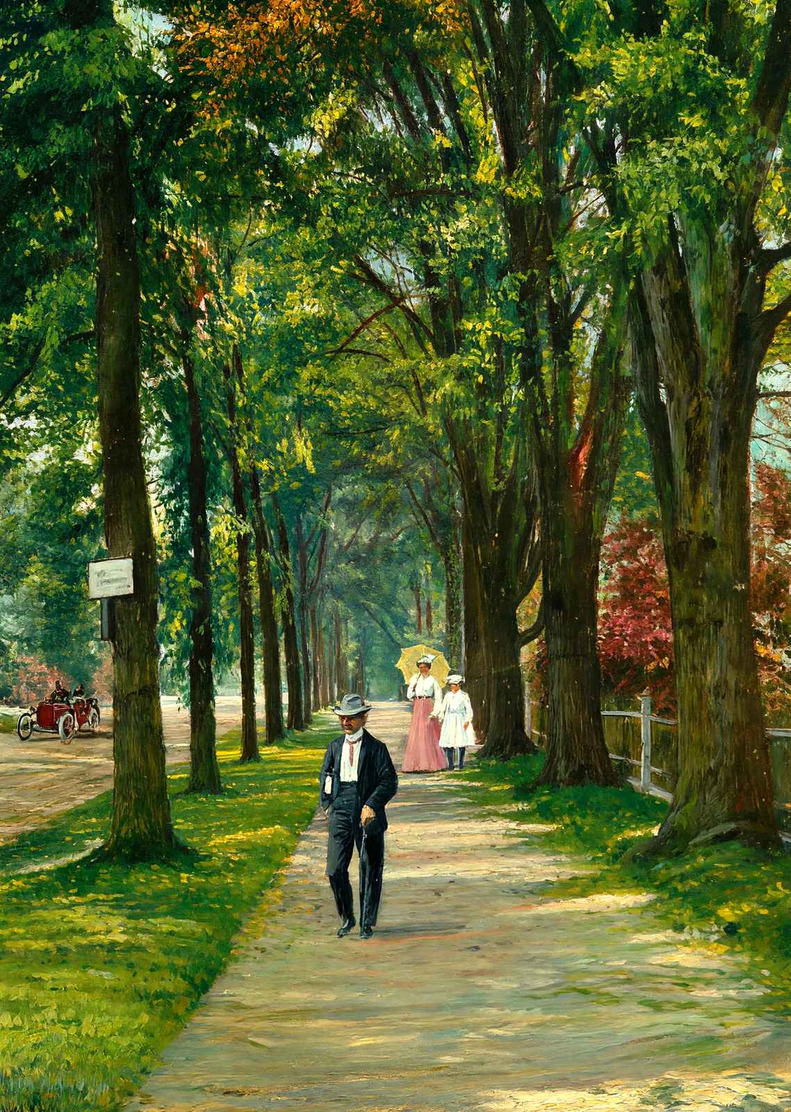 Looking Down Kemble Street, Lenox, Massachusetts in 1906 Art Print (7 Sizes)